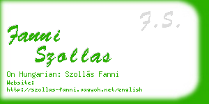 fanni szollas business card