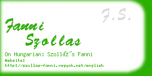 fanni szollas business card